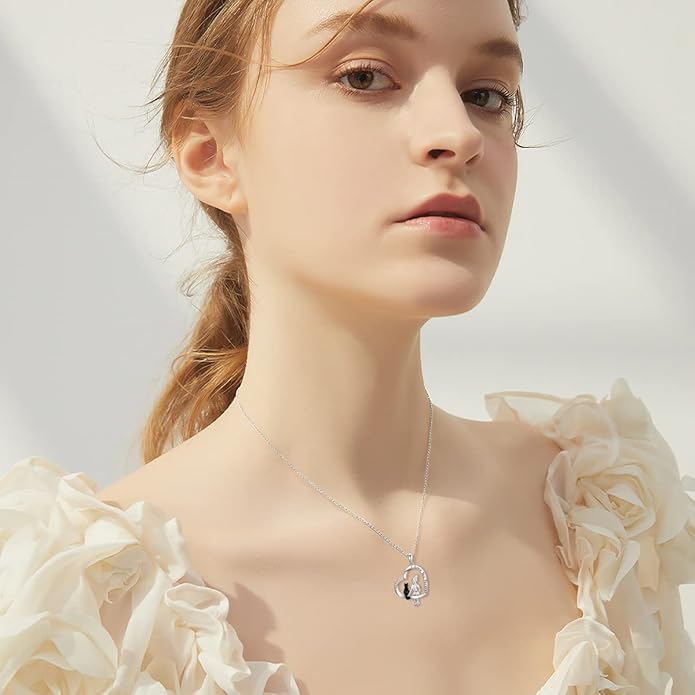 WINNICACA Sterling Silver Cat/Ladybugs/Cow/Cardinal/Hummingbird/Dragonfly Necklace for Women Exquisite Jewelry Gifts for Birthday, Christmas Gifts for Mother and Daughter