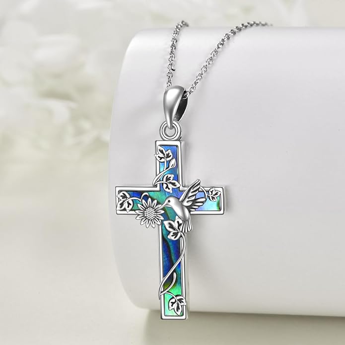 YFN Cross Necklace Sterling Silver Religious Cross Pendant Jewelry Christian Gifts for Women Men