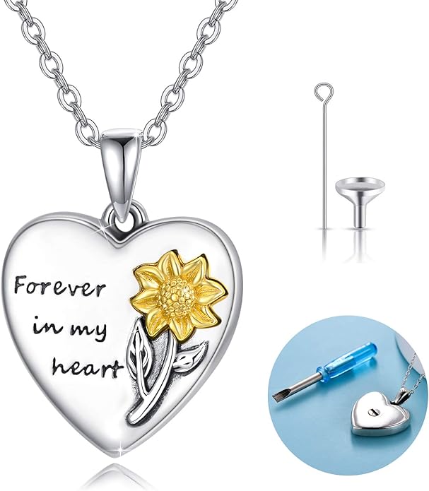 MEDWISE Wing/Wolf/Compass Urn Necklace for Ashes 925 Sterling Silver Necklace Guardian Angel Ashes Keepsake Memorial Urn Pendant Pet Cremation Jewelry for Ashes Memorial Jewelry for Dog Cat Pet Men