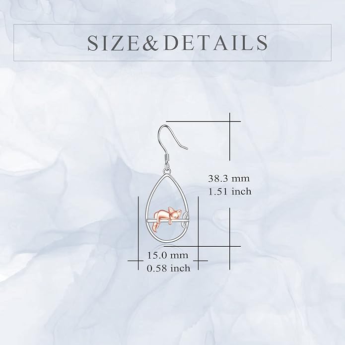 YFN Animal Earrings Sterling Silver Animal Heart Hoop Dangle Earrings Cute Jewelry Gifts for Women