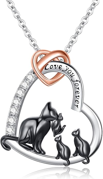 Mothers Day Gift for Mom 925 Sterling Silver Mama Bear/Dinosaur/Cat/Bird/Chicken Necklace with 1 2 3 4 5 Cubs Jewelry for Women Wife Grandma