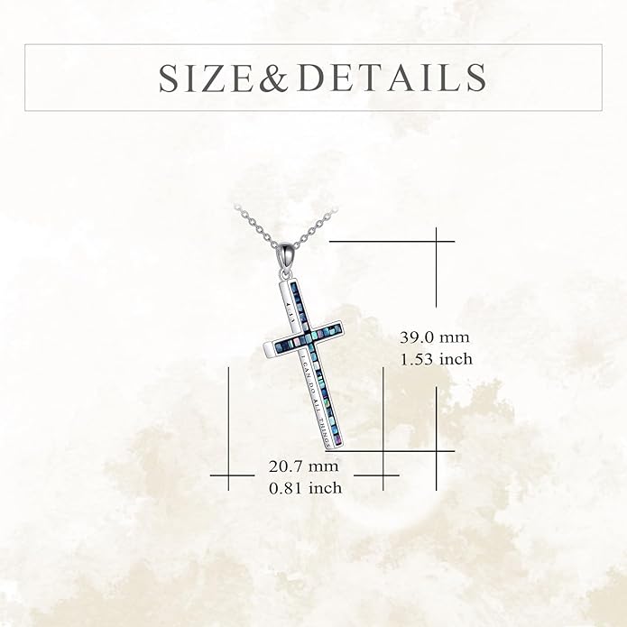 YFN Cross Necklace Sterling Silver Religious Cross Pendant Jewelry Christian Gifts for Women Men