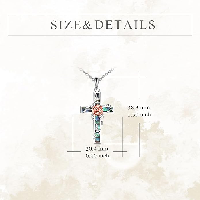 YFN Cross Necklace Sterling Silver Religious Cross Pendant Jewelry Christian Gifts for Women Men