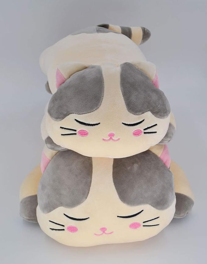 Very Soft Cat Big Hugging Pillow Plush Kitten Kitty Stuffed Animals Gray