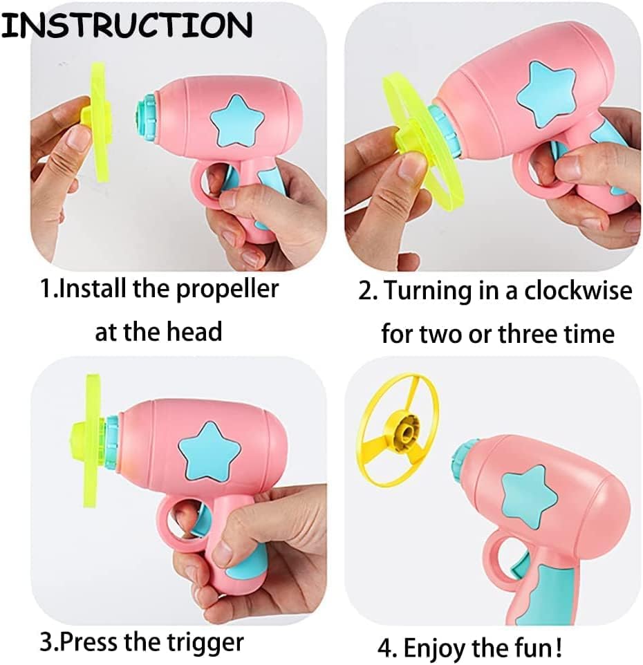 LAPOHI 14 PCS Cat Fetch Toy with Colorful Flying Propellers Set, Cat Playing Tracking Interactive Toys for Kitten Chasing Training Hunting