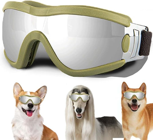 Medium Dog Sunglasses with Adjustable Strap UV Protection, Winproof Puppy Sunglasses, Suitable for Dogs Eyes Protection，Soft Dog Goggles