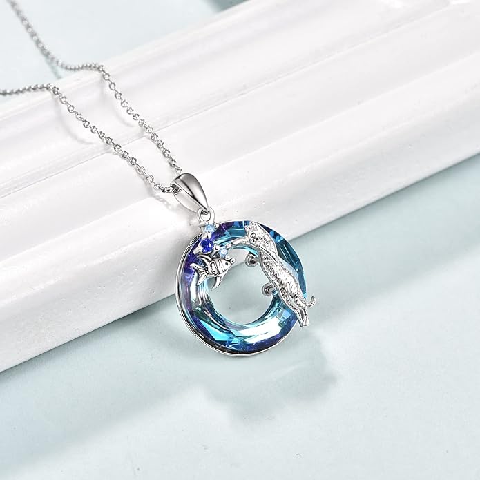 Dreamboat Sterling Silver Cat Necklace for Women Crystal Necklace Cute Animal Necklace Kitten Necklace Cat Pendant Friendship Cat Jewelry Gifts