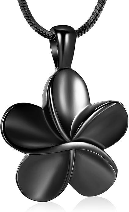 Flower Cremation Ashes Jewelry Cremation Necklace Memorial Locket for Ashes Keepsake Urn Pendants for Women/Men