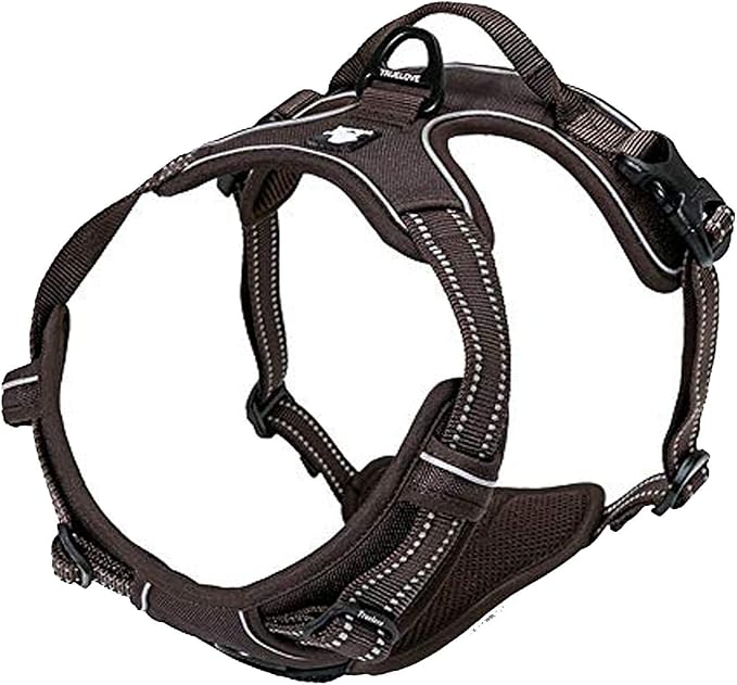 TRUE LOVE Adjustable No-Pull Dog Harness Reflective Pup Vest Harnesses Comfortable Control Brilliant Colors Truelove TLH5651(Brown,XS)