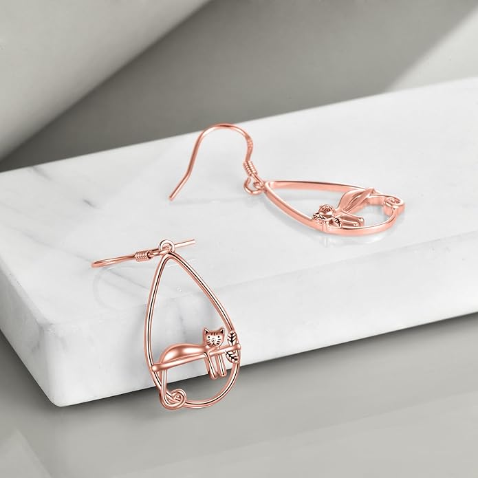 YFN Sterling Silver Animal Dangle Drop Earrings for Women Sloth/Cat/Bat Earrings Jewelry Gifts Halloween Earrings Jewelry