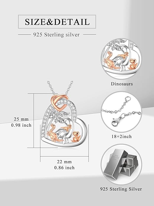 Mothers Day Gift for Mom 925 Sterling Silver Mama Bear/Dinosaur/Cat/Bird/Chicken Necklace with 1 2 3 4 5 Cubs Jewelry for Women Wife Grandma
