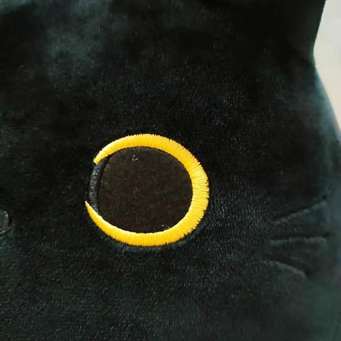 Long Black Cat Plush Body Pillow, 19.68'' Kawaii Kitten Sleeping Pillow, Soft Stuffed Animal Sofa Toy Gift for Kids Girlfriend