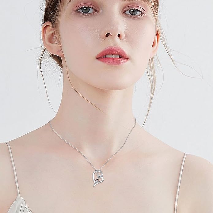 POPLYKE Ladybug Necklace for Women Sterling Silver Ladybug Jewelry Gifts for Mother Daughter