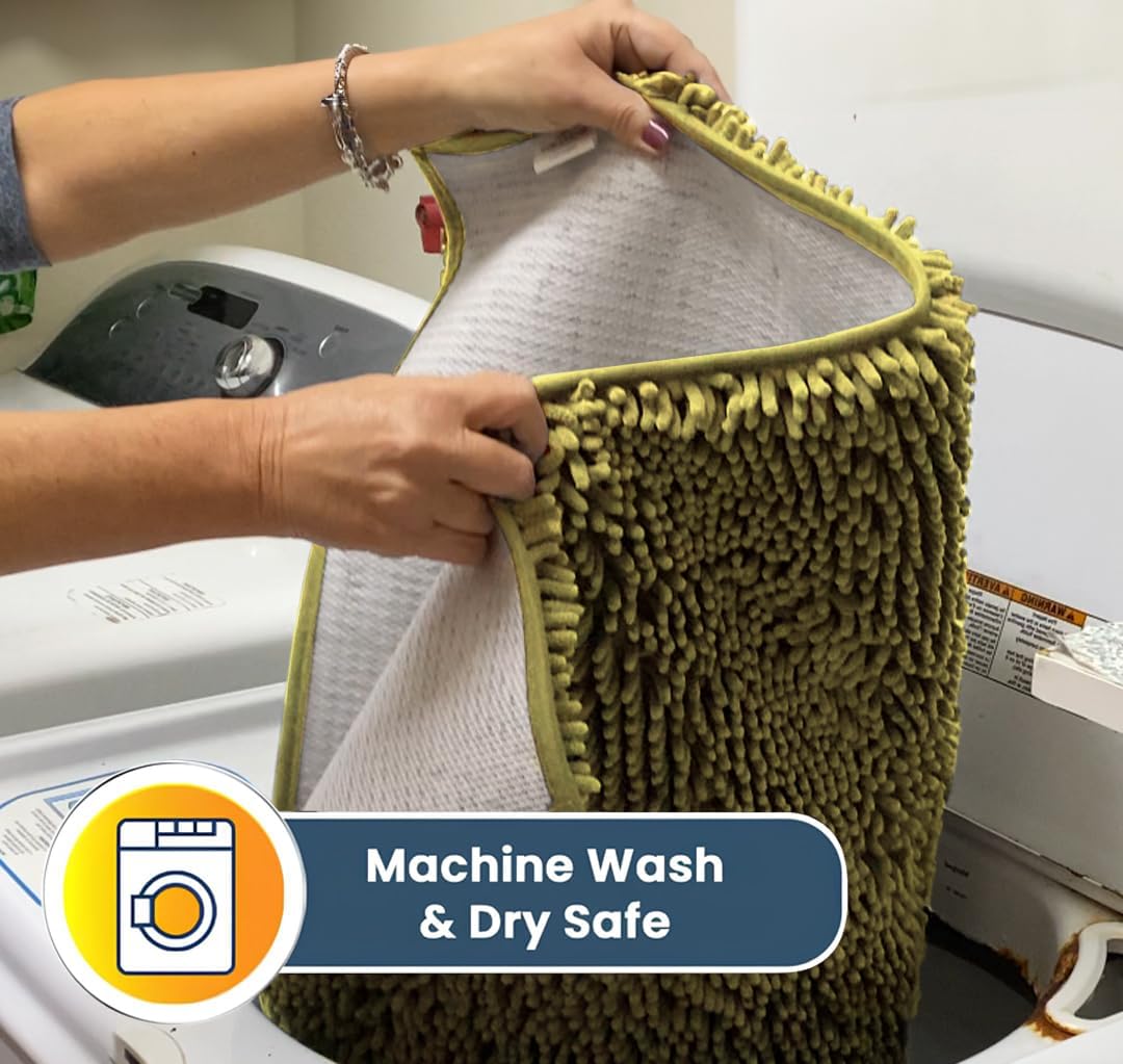 Muddy Mat® Original Dog Door Mat for Muddy Paws, Super Absorbent Microfiber, Non-Slip Washable Pet Rug, Quick Dry Chenille Entryway Carpet, Machine Washable Indoor Outdoor mat, Yellow 18"x28"