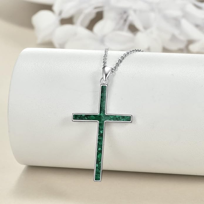 YFN Cross Necklace Sterling Silver Religious Cross Pendant Jewelry Christian Gifts for Women Men