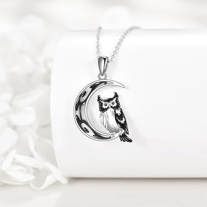 POPLYKE Spider/Butterfly/Fox/Killer Whale/Pande/Shark/Cat/Owl/Mermaid/Dragonfly Necklace 925 Sterling Sliver Animal Necklace Pendant Jewelry Gifts for Women