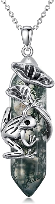 Frog Necklace 925 Sterling Silver Frog Pendant Birthstone Quartz Jewelry Gift for Women s Mom