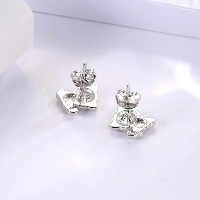 Sterling Silver Animal Stud Earrings: S925 Hypoallergenic Cute Koala Bear Cat Llama Bunny Cow Earrings for Women Koala Animal Stud Earrings Jewelry Gifts