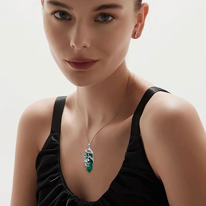 Frog Necklace 925 Sterling Silver Frog Pendant Birthstone Quartz Jewelry Gift for Women s Mom