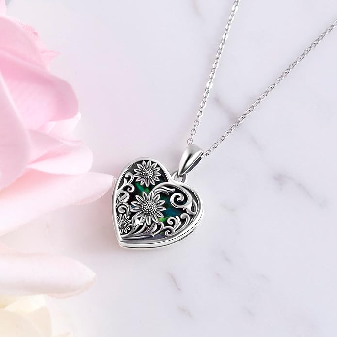 YFN Locket Necklace 925 Sterling Silver Heart Locket Necklace that Holds Pictures for Women Jewelry Gifts