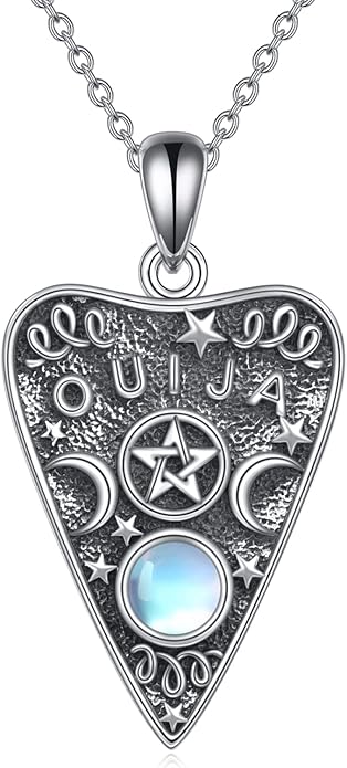 YFN Gothic Necklace Sterling Silver Wiccan Witch Pendant Goth Jewelry Witchy Gifts for Women Men