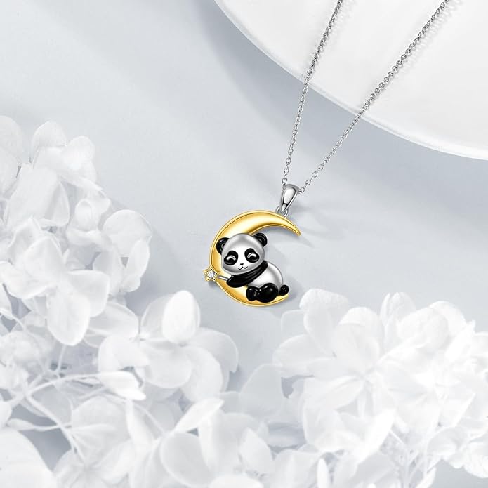 POPLYKE Spider/Butterfly/Fox/Killer Whale/Pande/Shark/Cat/Owl/Mermaid/Dragonfly Necklace 925 Sterling Sliver Animal Necklace Pendant Jewelry Gifts for Women