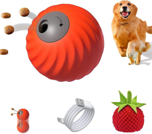 Zoomie 2.0 Buddy – Smart Touch Interactive Dog Toy | 2 in 1 Interactive Dog Balls ＆ Pet Feeder | USB-C Rechargeable | for Small Or Medium Dogs (Orange)