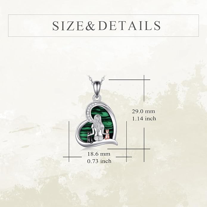 YFN Cat Necklace Sterling Silver Jewelry for Women Cat Jewelry Gifts