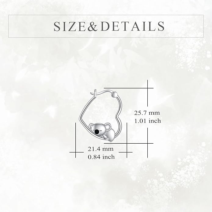 YFN Animal Earrings Sterling Silver Animal Heart Hoop Dangle Earrings Cute Jewelry Gifts for Women
