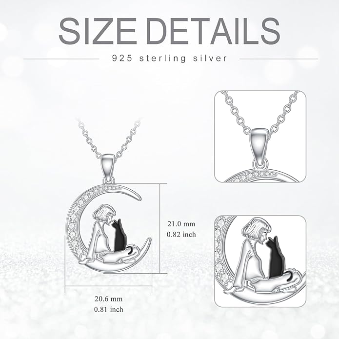 Horse/Bunny/Dog/Cat Necklace 925 Sterling Silver Women with Animal Pendant Necklace Jewelry Gifts for Women Animal Lovers