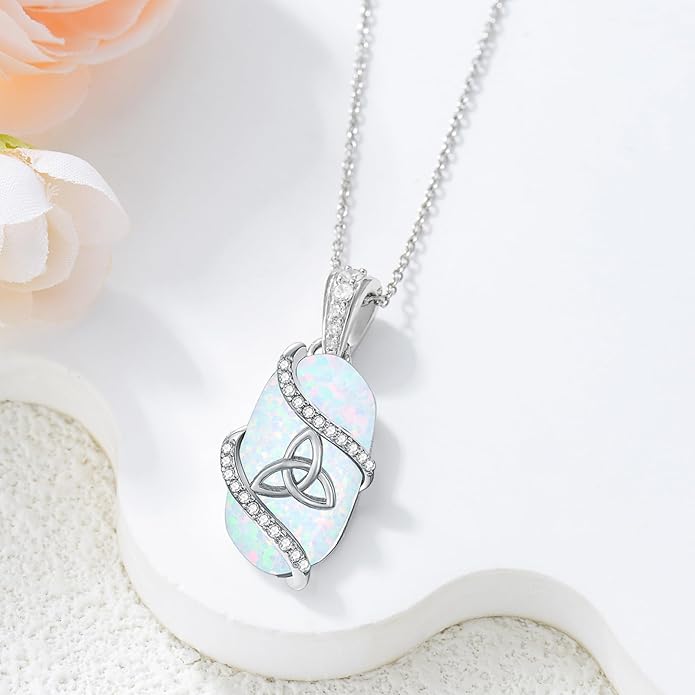 Opal Mama Bear/Panda/Cat/Koala/Sloth/Cardinal/Unicorn Necklace 925 Sterling Silver Opal Animal Pendant Jewelry Birthday Gifts Women Her Mom