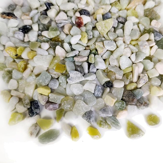 HappyFiller 18 Pound Small River Stones Decorative Tiny Pea Gravel for Aquarium Fish Tank Pebbles Rocks,Indoor Outdoor Plants Catcus Succulent Top Dressing,Zen Garden,Vase Fillers,Light Green Mix