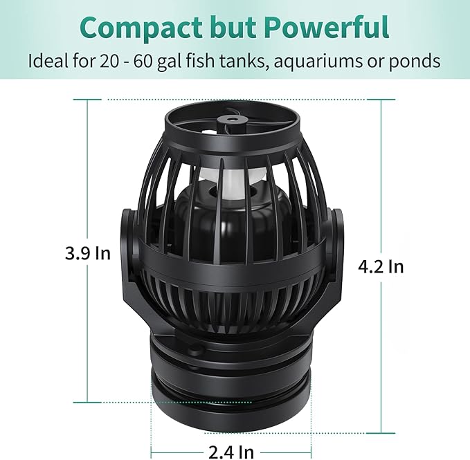 Uniclife 2100 GPH Aquarium Wave Maker for 60-120 Gallon Fish Tanks Adjustable Circulation Pump with Controller and Magnet Mount for Marine Freshwater Aquarium Circulation Pond