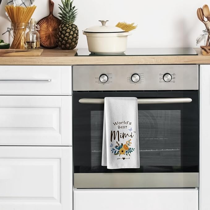 Funny Kitchen Towels,Dish Cloths Hand Rags For Mimi,16*24 Microfiber Bar Towel,Hilarious Absorbent Tea Dishcloth,Grandmother Grandma Gifts On Birthday, Christmas, Thanksgiving, Mother'S Day