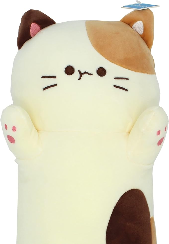Very Soft Cat Long Hugging Pillow Plush Kitten Kitty Stuffed Animals Milky White 26"