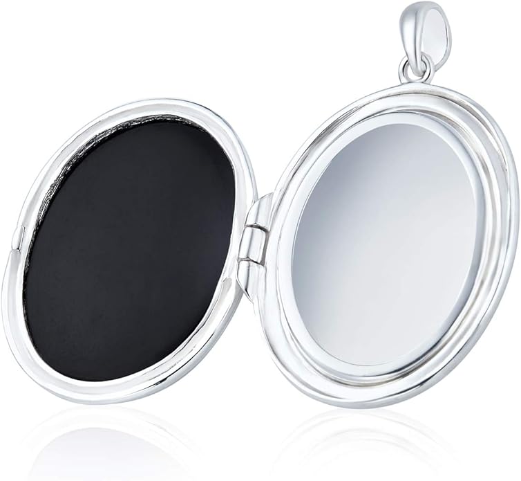 Personalized Custom Engraved Holds Picture Vintage Antique Style Simulated Black White Onyx Sitting Kitten Oval Cat Cameo Photo Locket Pendant Necklace For Women Teen .925 Sterling Silver