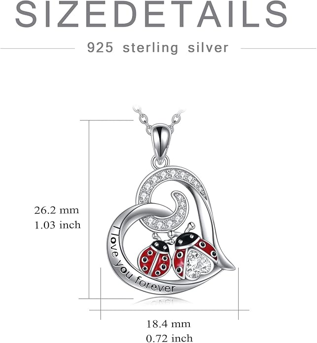 WINNICACA Sterling Silver Cat/Ladybugs/Cow/Cardinal/Hummingbird/Dragonfly Necklace for Women Exquisite Jewelry Gifts for Birthday, Christmas Gifts for Mother and Daughter