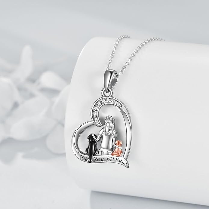 YFN Dog Pendant Necklace for Women Girls 925 Sterling Silver Pet Animal Memorial Jewelry Gifts for Dog Lovers