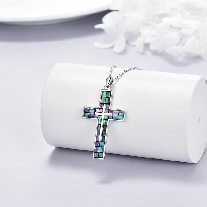 YFN Cross Necklace Sterling Silver Religious Cross Pendant Jewelry Christian Gifts for Women Men