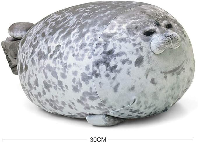 EHOTONG Cute Blob Seal Pillow, Chubby Seal Plush Hug Pillow Soft Stuffed Animal Toy (Gray,11.5")