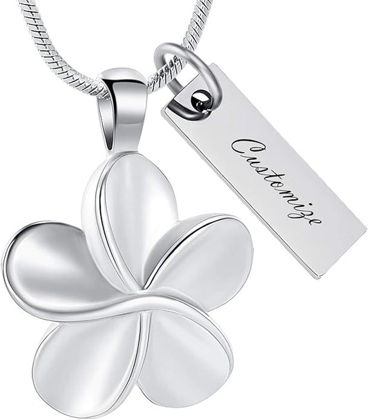 Flower Cremation Ashes Jewelry Cremation Necklace Memorial Locket for Ashes Keepsake Urn Pendants for Women/Men