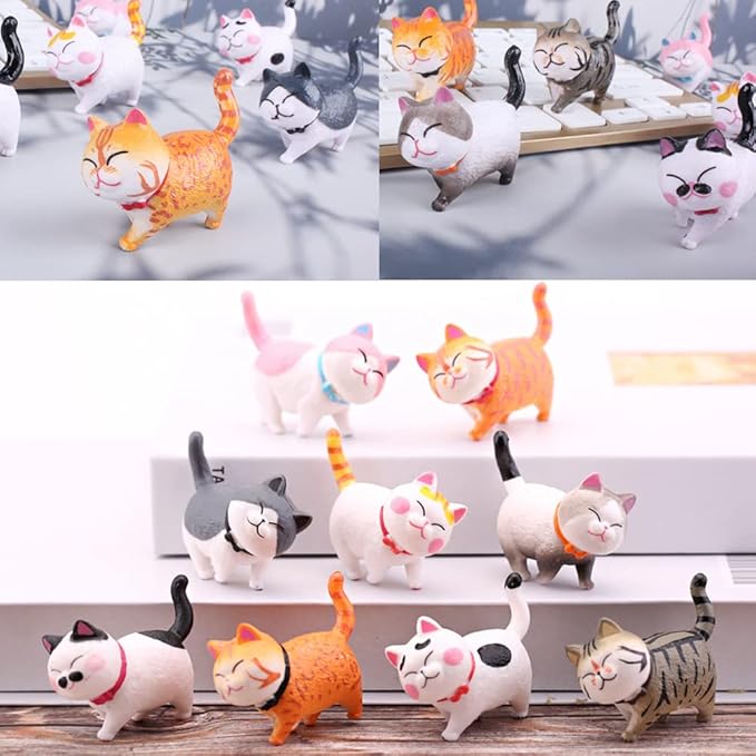 9 PCS Cute Cats Figures,Realistic Small Cat Figurines Party Favors,Christmas Birthday Gift,Home Décor,Cake Decoration
