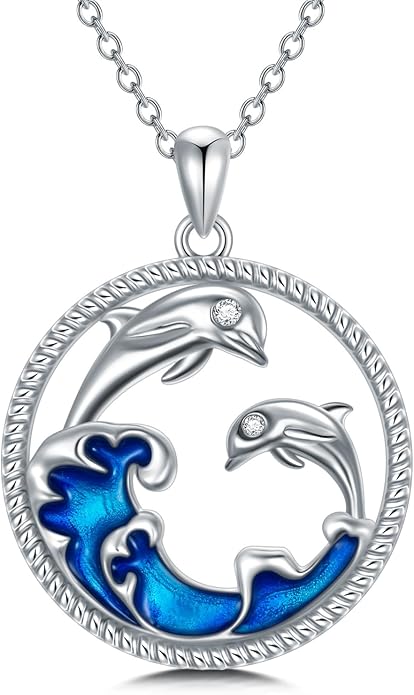 925 Sterling Silver Lab Grown Diamond Animal Necklace Cat/Bear/Bee/Dolphin/Dragonfly/Horse/Hummingbird/Koala/Parrot/Penguin/Pigeon/Sea Turtle/Starfish Lab Grown Diamond Necklace Gift for Women