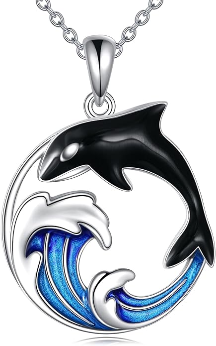 POPLYKE Spider/Butterfly/Fox/Killer Whale/Pande/Shark/Cat/Owl/Mermaid/Dragonfly Necklace 925 Sterling Sliver Animal Necklace Pendant Jewelry Gifts for Women