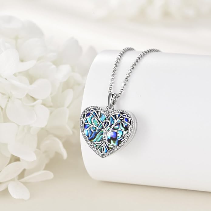 POPLYKE 925 Sterling Silver Urn Necklace for Ashes for Women Cremation Necklace for Ashes Keepsake Jewelry for Human