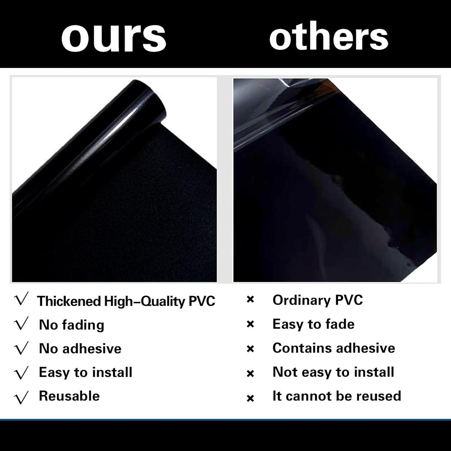 Fish Tank Aquarium Background - Black, Electrostatic Adhesion, Glue-Free, Easy Installation, Traceless Removal, Size 19.6 X 59 Inch