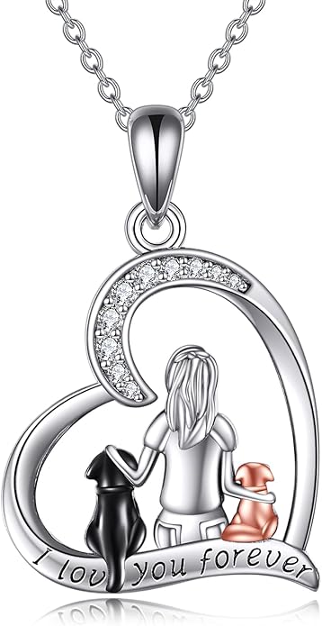 YFN Dog Pendant Necklace for Women Girls 925 Sterling Silver Pet Animal Memorial Jewelry Gifts for Dog Lovers