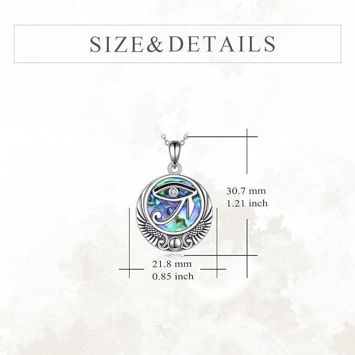 YFN Egyptian Necklace Sterling Silver Egypt God Pendant Abalone Shell Egypt Jewelry Gifts for Women Men