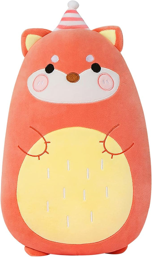 Fox Plush Pillow,Cute Fox Stuffed Animals Plush Toy,Soft Kitty Stuffed Animal Toy Hugging Pillow Birthday Gifts for Kids Home Decoration(Strawberry Fox)