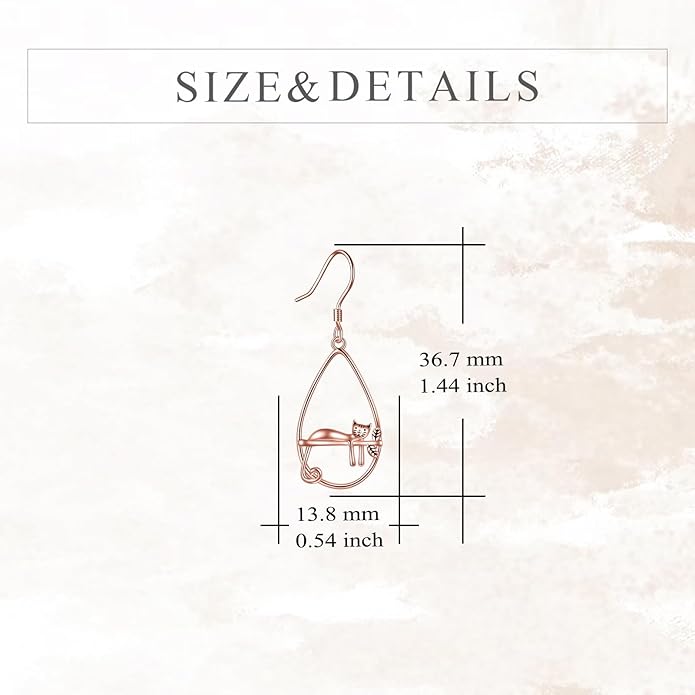YFN Sterling Silver Animal Dangle Drop Earrings for Women Sloth/Cat/Bat Earrings Jewelry Gifts Halloween Earrings Jewelry